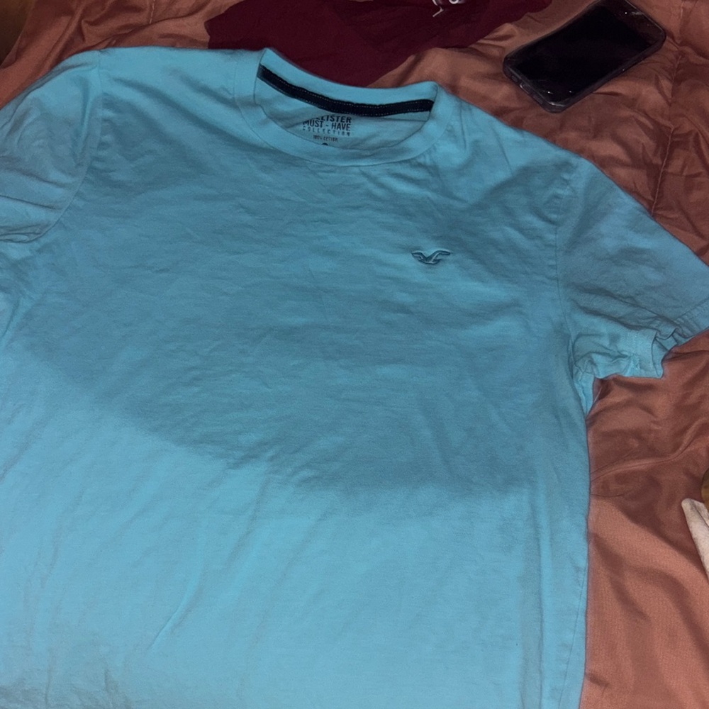 Hollister Men's Sky Blue Short Sleeve Tee